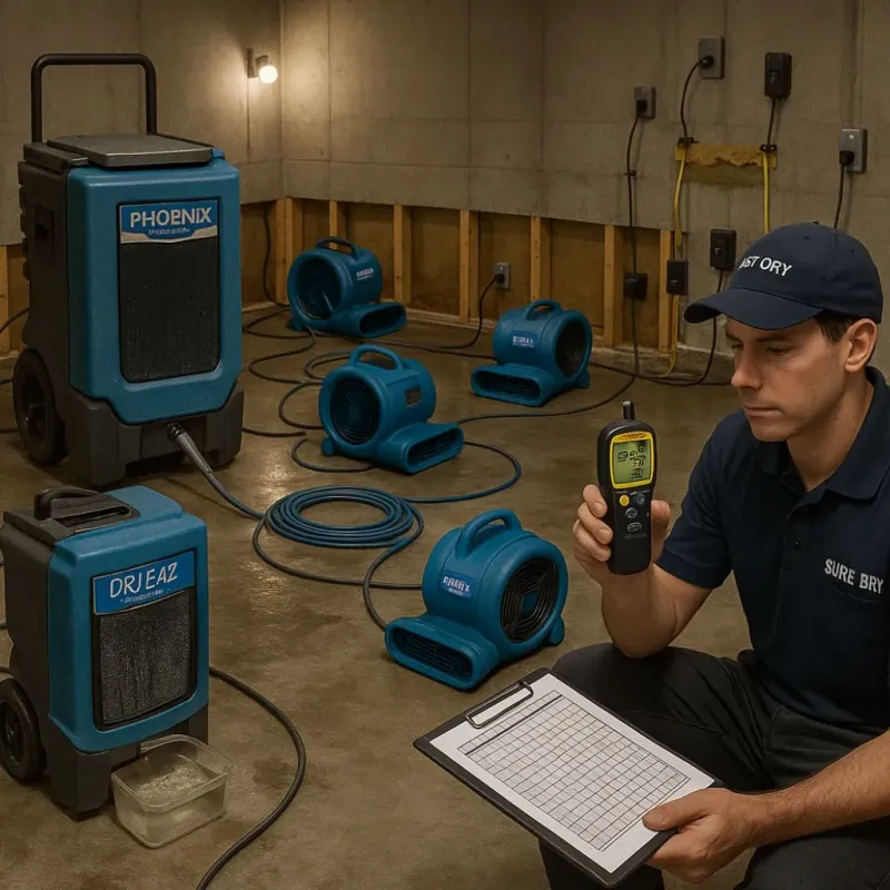 Structural Drying and Dehumidification process in North Center, IL